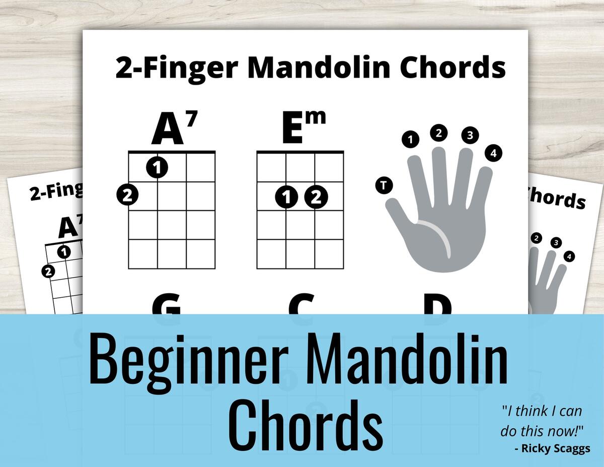 2 Finger Beginner Mandolin Chords Sheet Great For Beginners 1 Page Instant Download Easy Mando Chords Mandolin For Newbs Etsy Finland