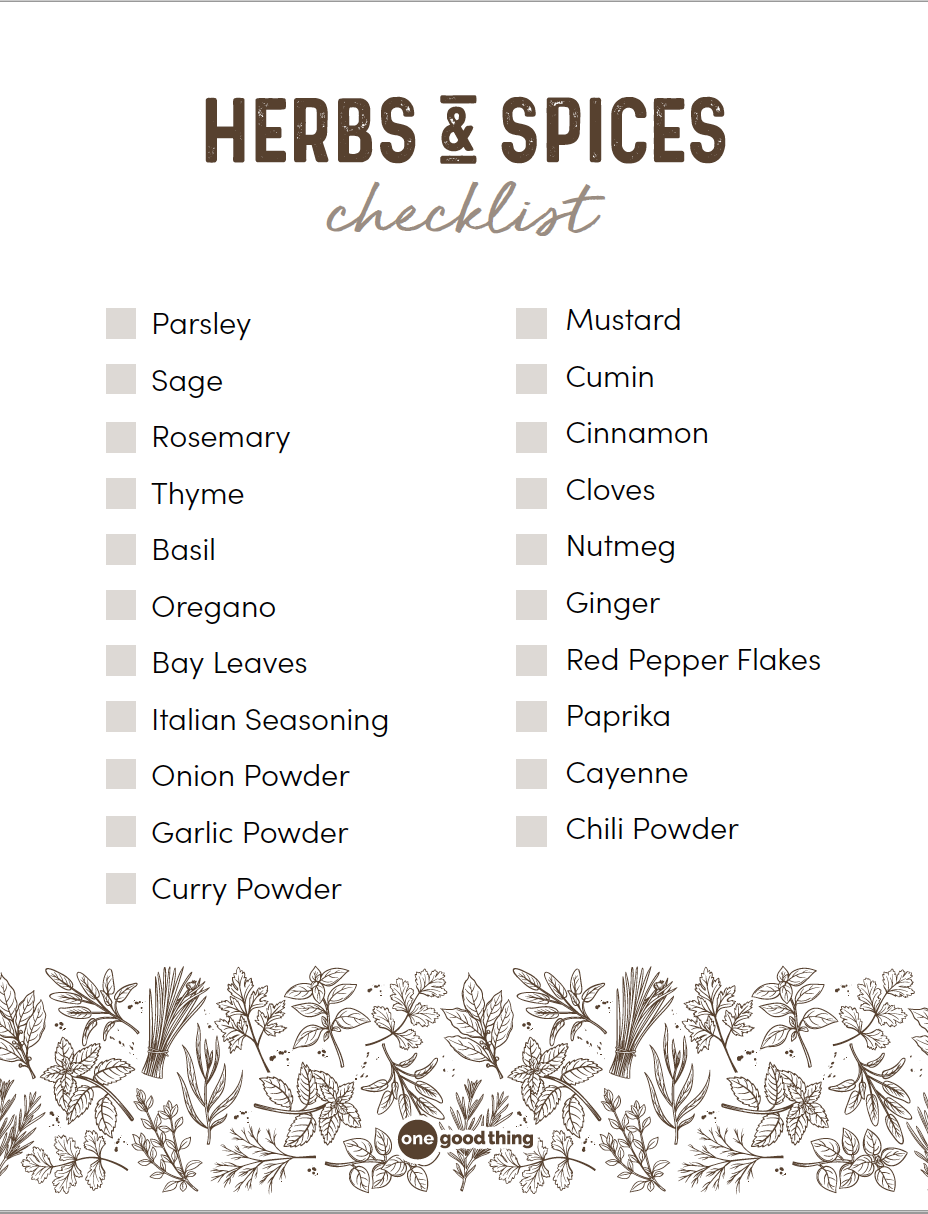 21 Essential Herbs Spices For Home Cooks With Printable