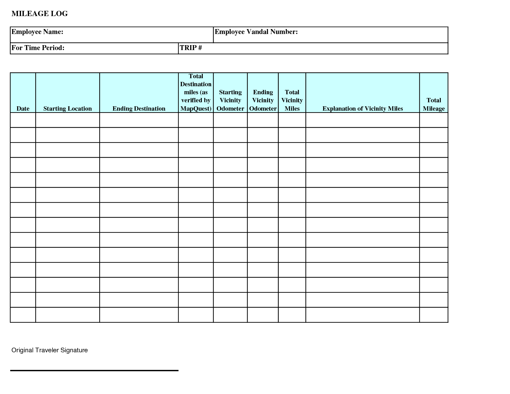 26 Printable Mileage Log Examples To Download
