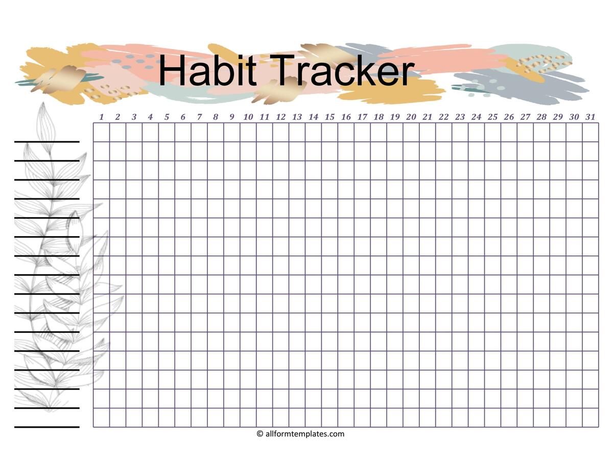 Habit Tracker Printable Planner Template Paper Trail Design