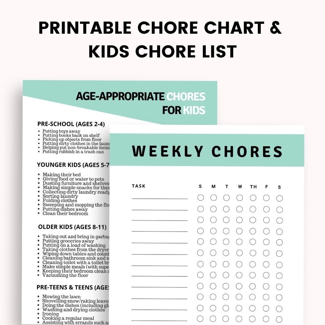 Age Appropriate Chore List Printable Chore Chart For Kids Printable Reward Chart Kids Chore Chart Weekly Chore Chart Etsy Age Appropriate Chore List Printable Chore Chart For Kids Printable Reward Chart Kids Chore Chart Weekly Chore Chart Etsy