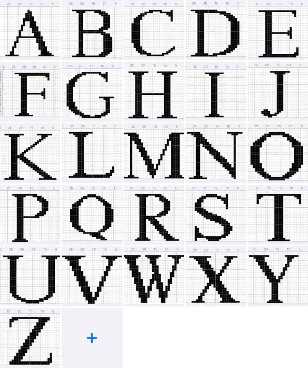 Alphabet Graphs For Knitting Printable Graph Blank Knitting Chart Printable Knitting Pattern