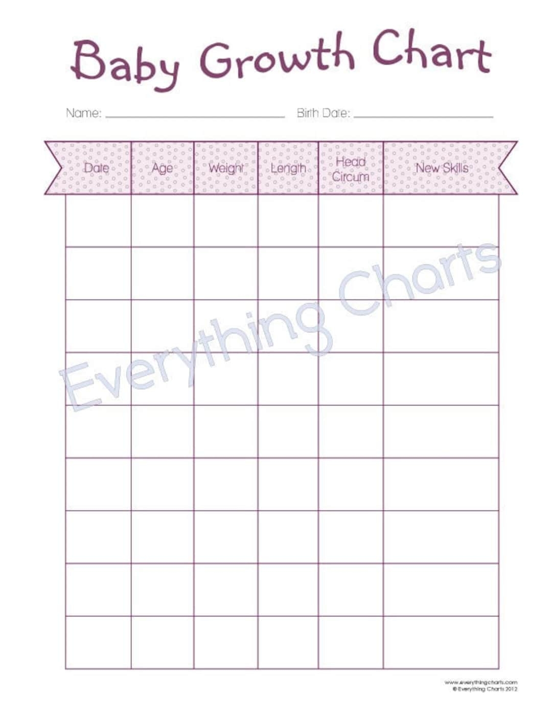 Childs Growth Chart Printable Height And Weight Tracker Kids Size Table Growth Tracker Height Log PDF A4 A5 Letter Etsy