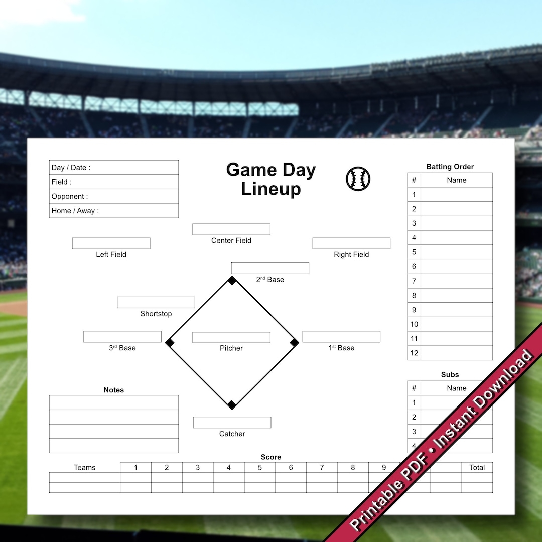 33 Printable Baseball Lineup Templates Free Download TemplateLab