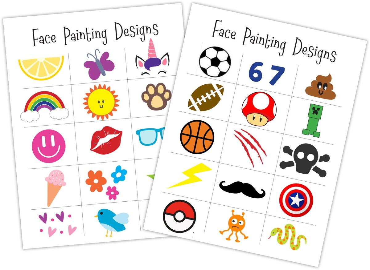 Beginner Face Painting Ideas For Kids Printable PDF My Silly Squirts Beginner Face Painting Ideas For Kids Printable PDF My Silly Squirts