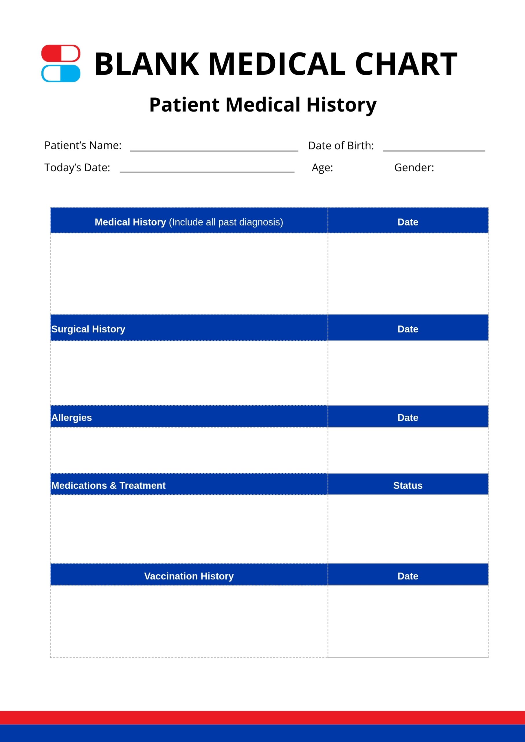 Blank Medical Chart In Illustrator PDF Download Template Blank Medical Chart In Illustrator PDF Download Template