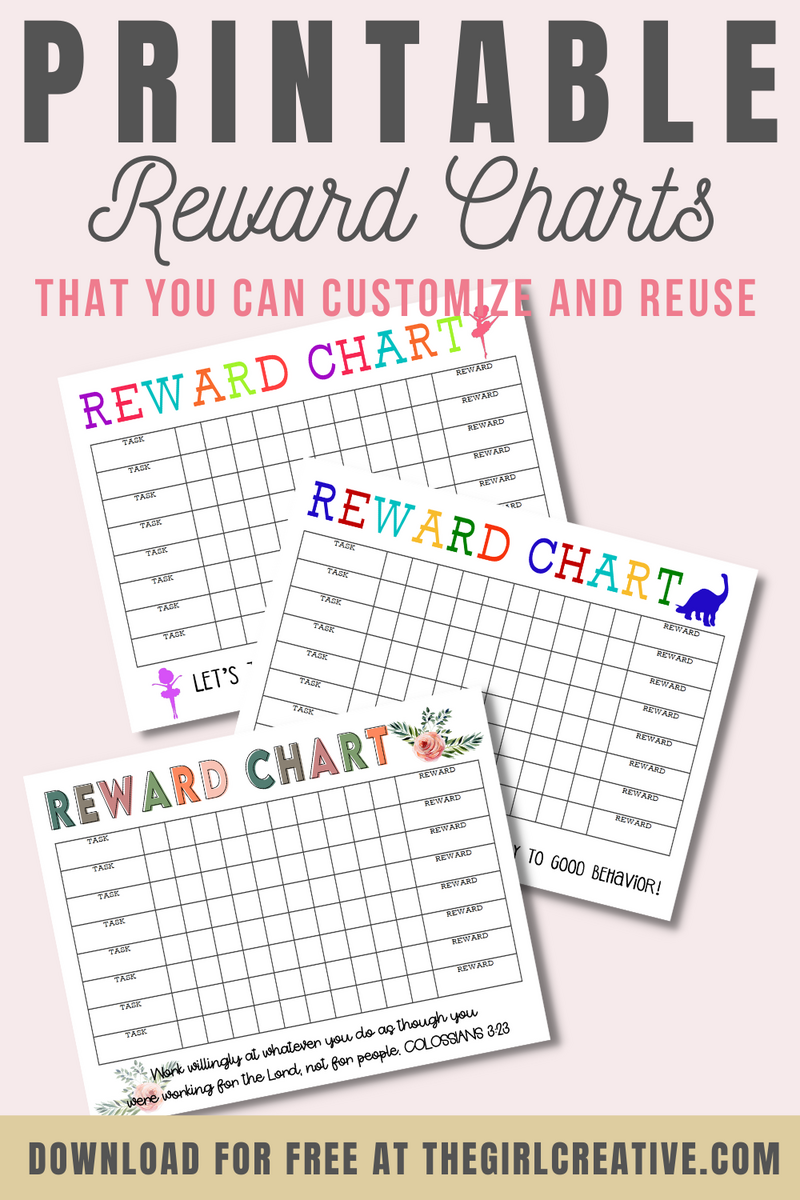 Blank Reward Chart Printable The Girl Creative
