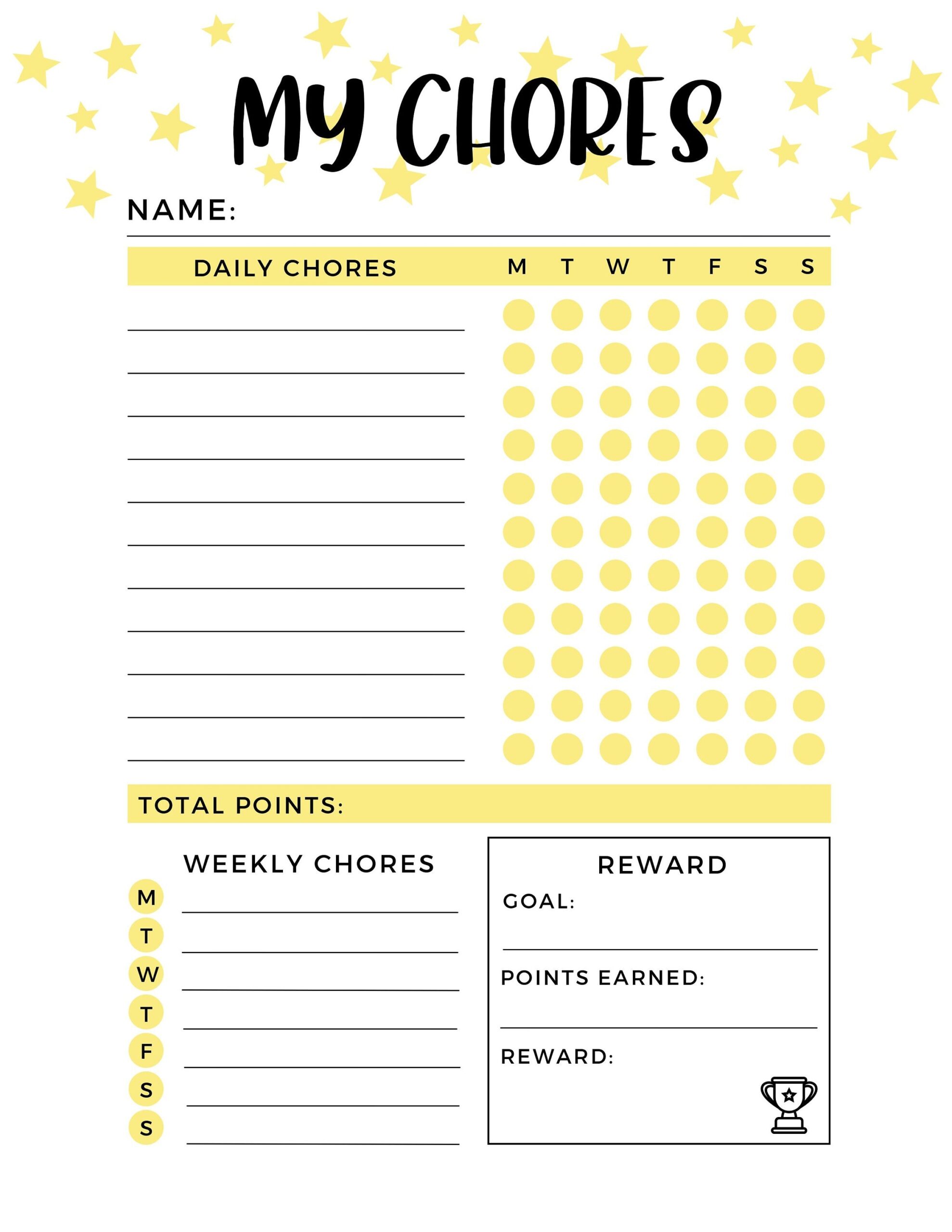 Free Customizable Chore Chart Templates To Print Canva