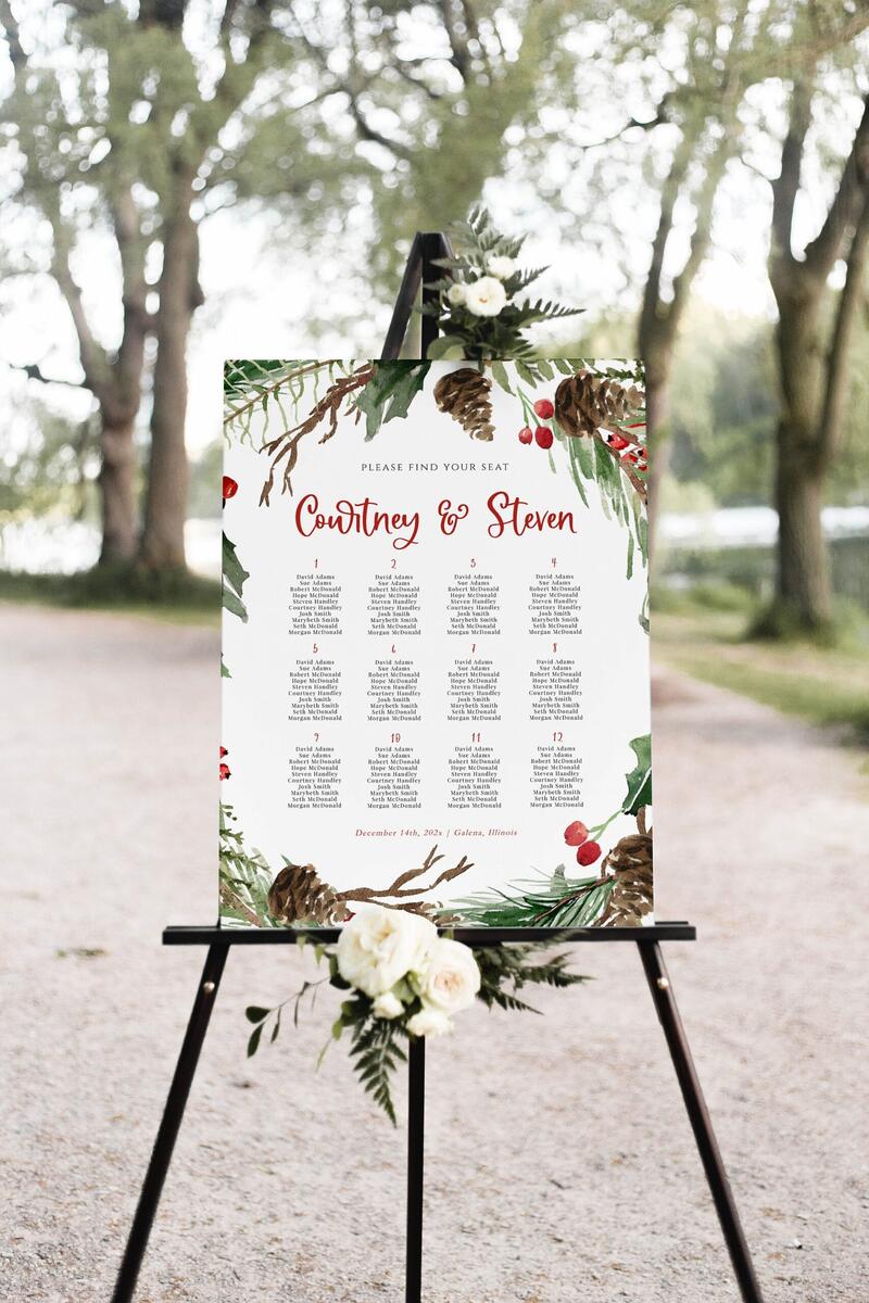 Lush Garden Seating Chart Poster Printable Greenery Wedding Seating Sign Instant Download Editable Template Templett 068A 268SC