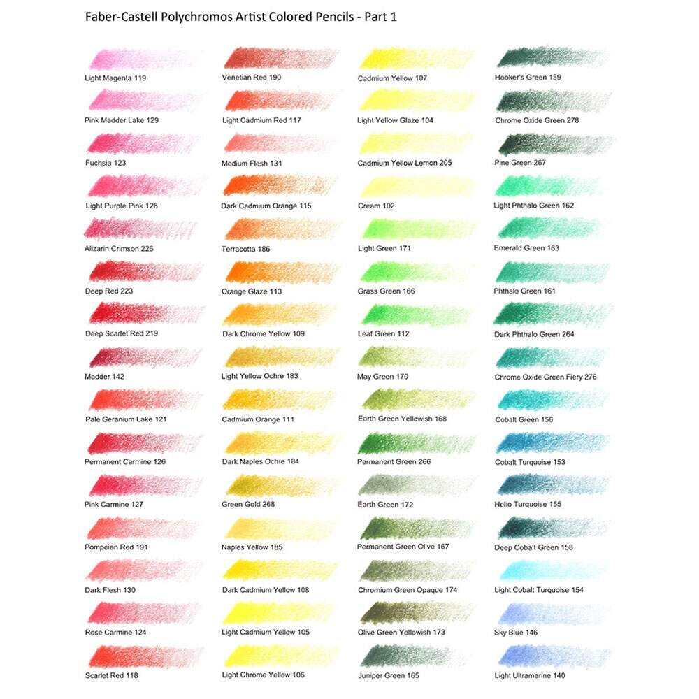 Color Chart Classic Faber Castell 120 Polychromos Faber Castell Swatch Chart Printable Template PDF