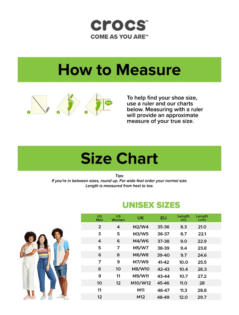 Crocs Printable Size Chart Sale Crocs Printable Size Chart Sale