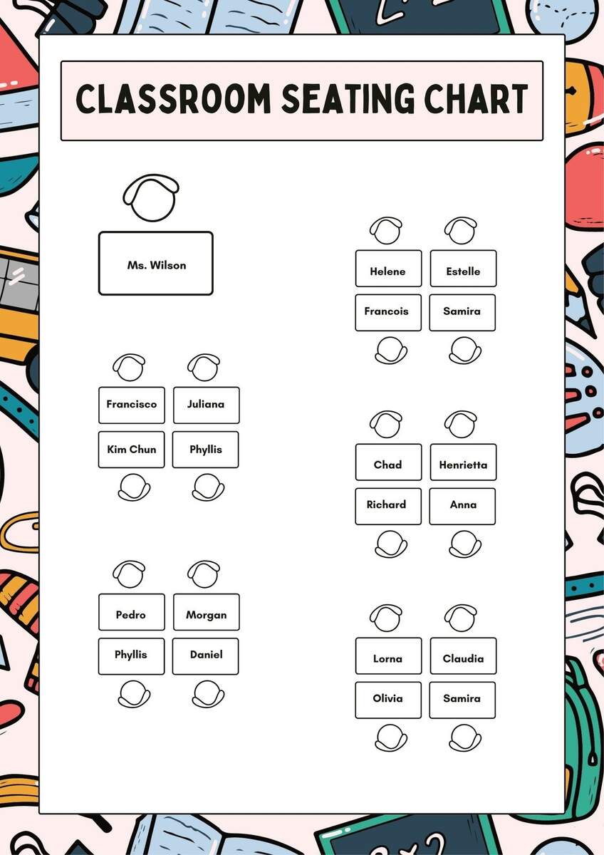 40 Perfect Classroom Seating Charts Map Templates