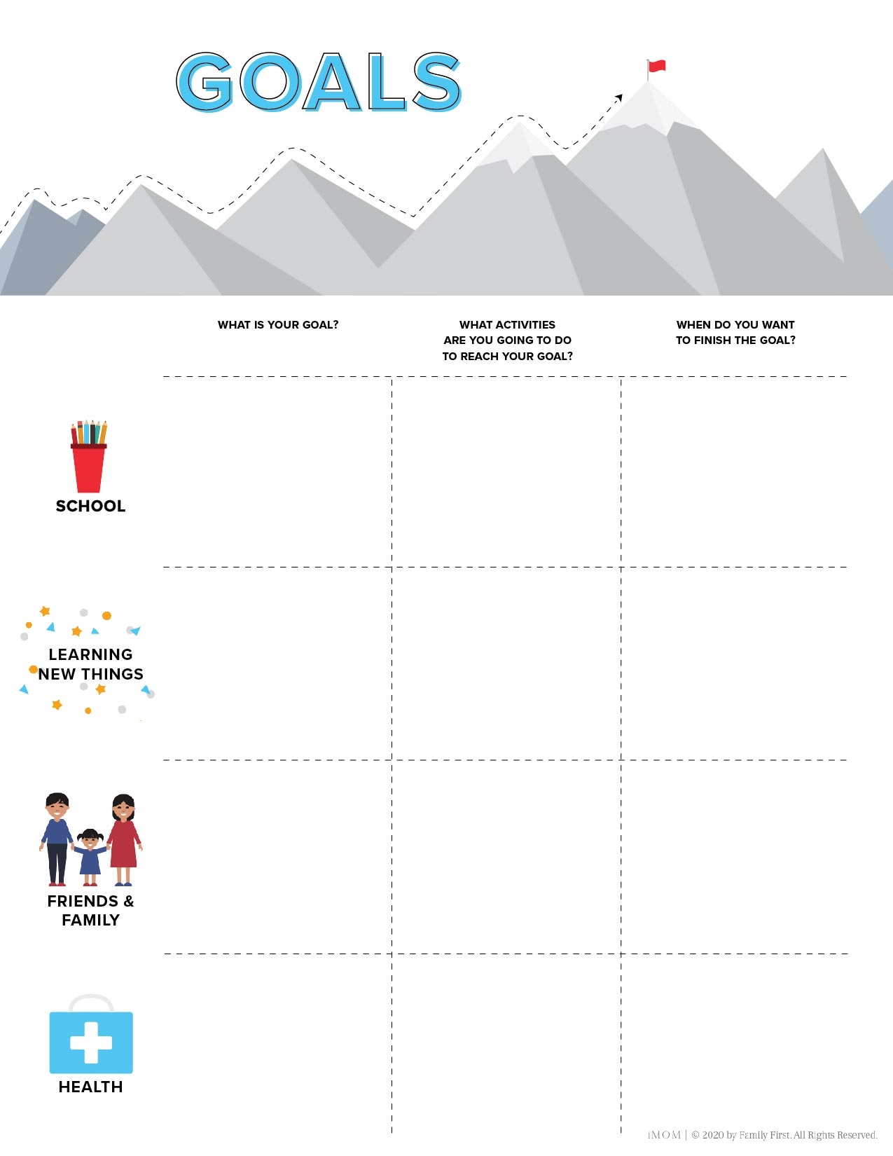 Cute Free Printables With Goals Learning Help For Kids IMOM