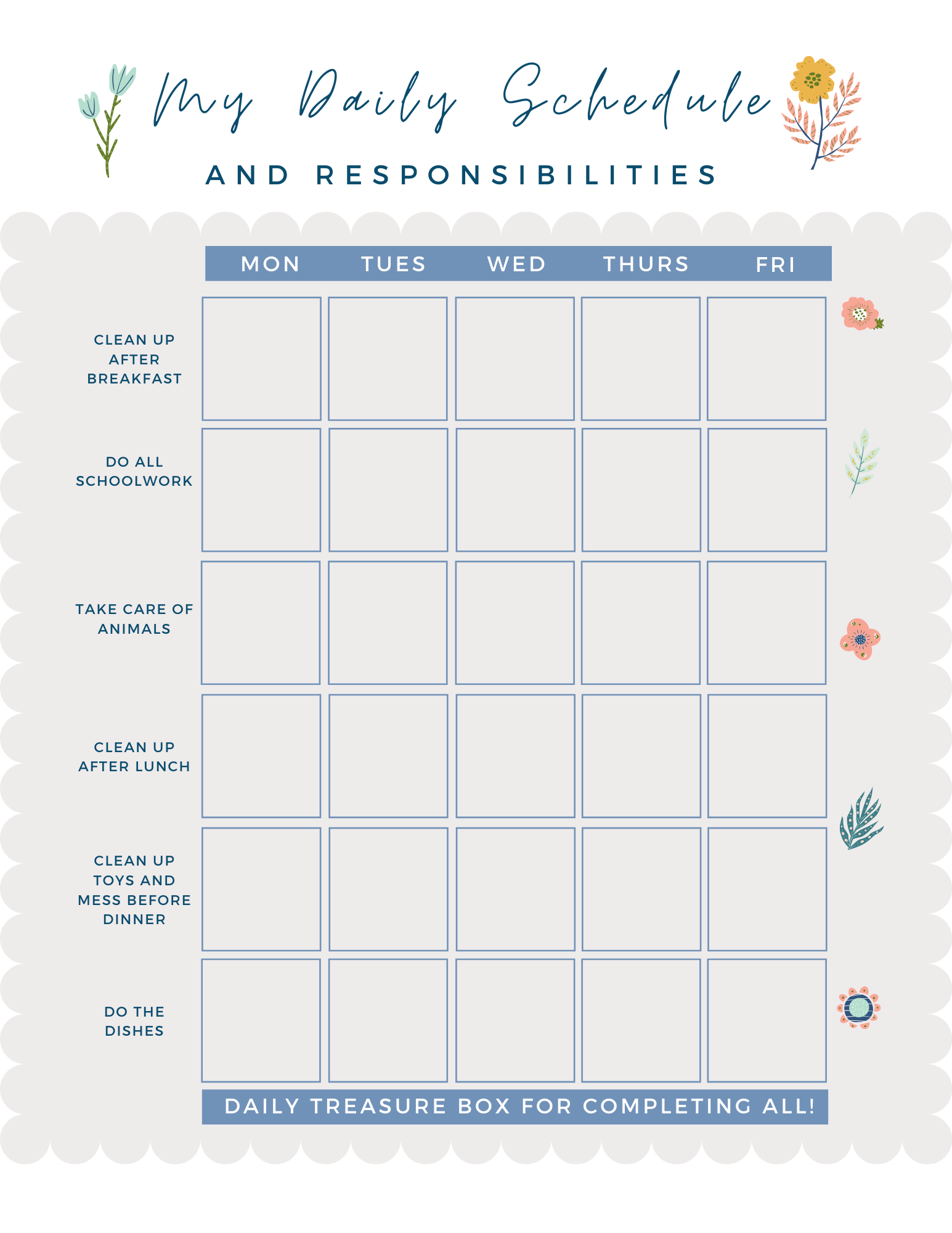 Printable Reward Chart Reward Chart For Girl Good Behaviour Girls Reward Chart Downloadable Chart Toddler Reward Chart Daily Reward Etsy
