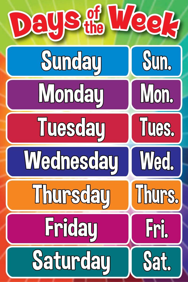 Days Of The Week Sticker Sheet Hydrangea Blue