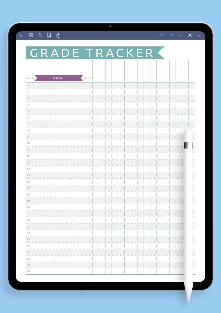 Colorful Teacher Grade Sheet Printable Grade Log Teacher Gradebook Full Page 3 Options Instant Download Etsy