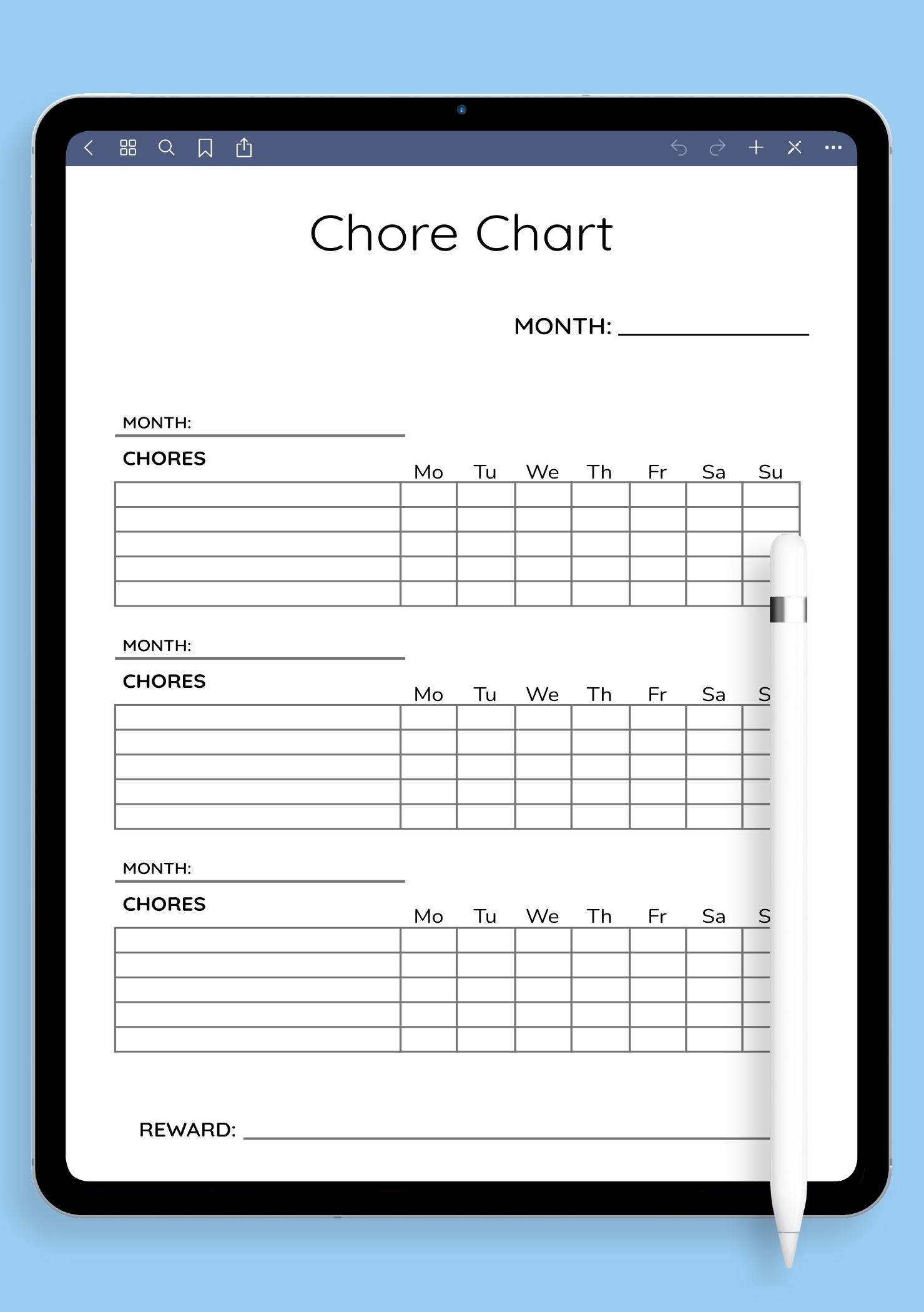 23 FREE Chore Chart Templates For Kids TemplateLab