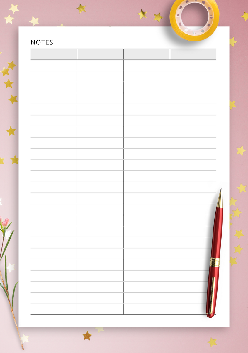 4 Column Paper 10 Free PDF Printables Printablee