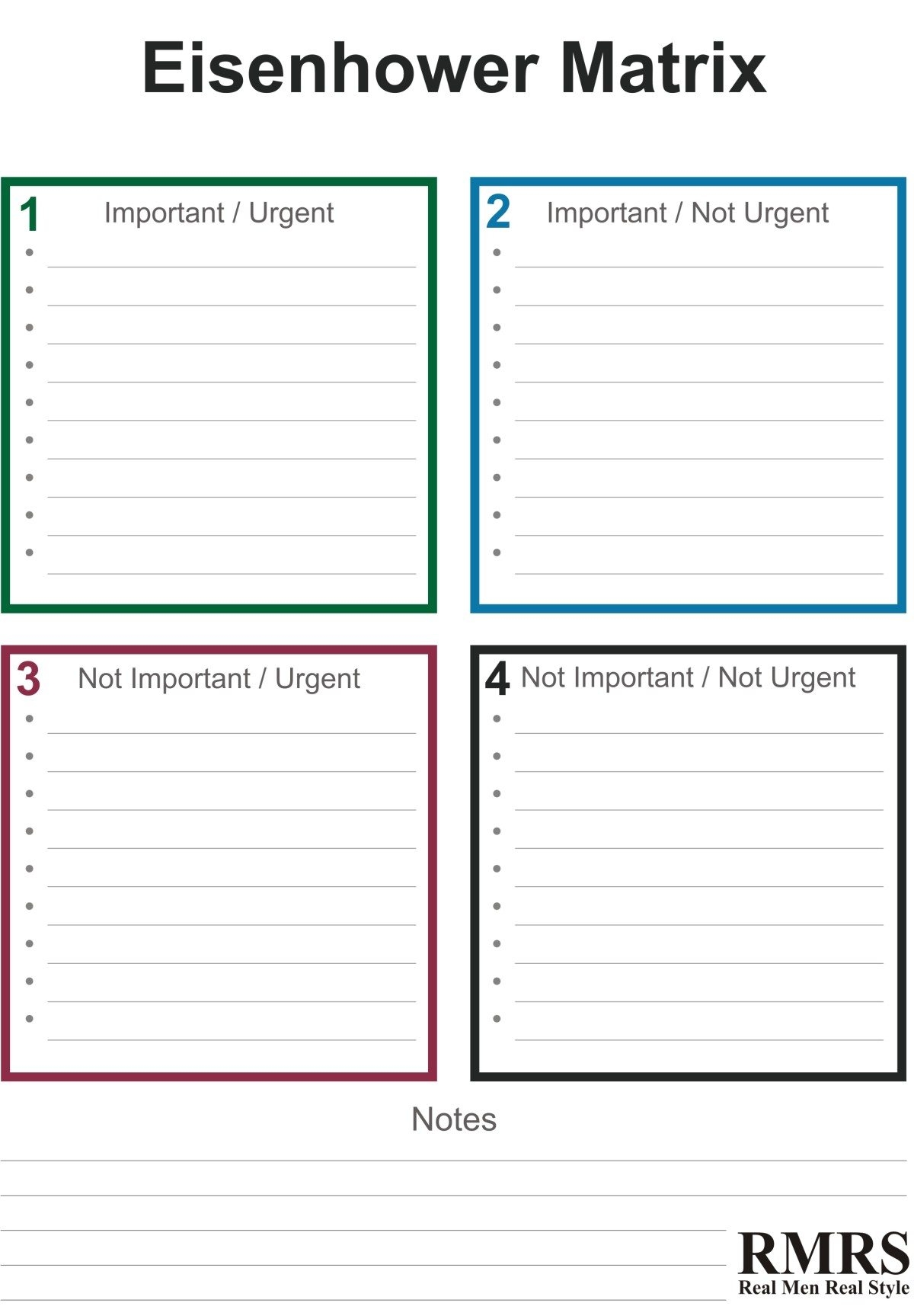 FREE Eisenhower Matrix Template Instant Download