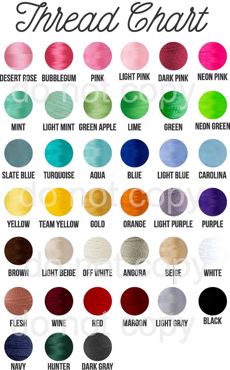 Embroidery Thread Chart Download Etsy