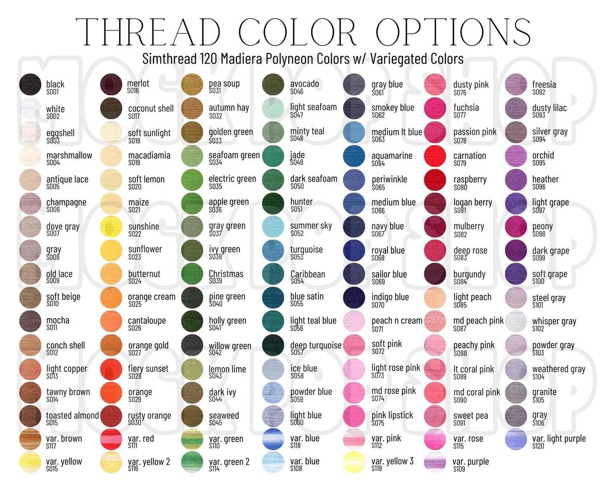 Exquisite Thread Color Chart Etsy Australia