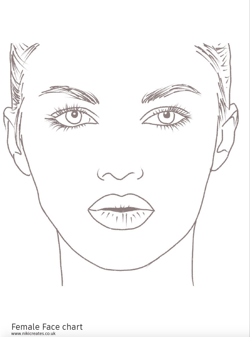 Face Chart Blank A4 Digital Etsy
