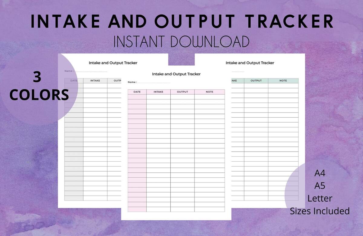 Fluids Intake And Output Record An Intake And Output Tracker Health Care Professionals Form Medical Binder Insert Etsy New Zealand