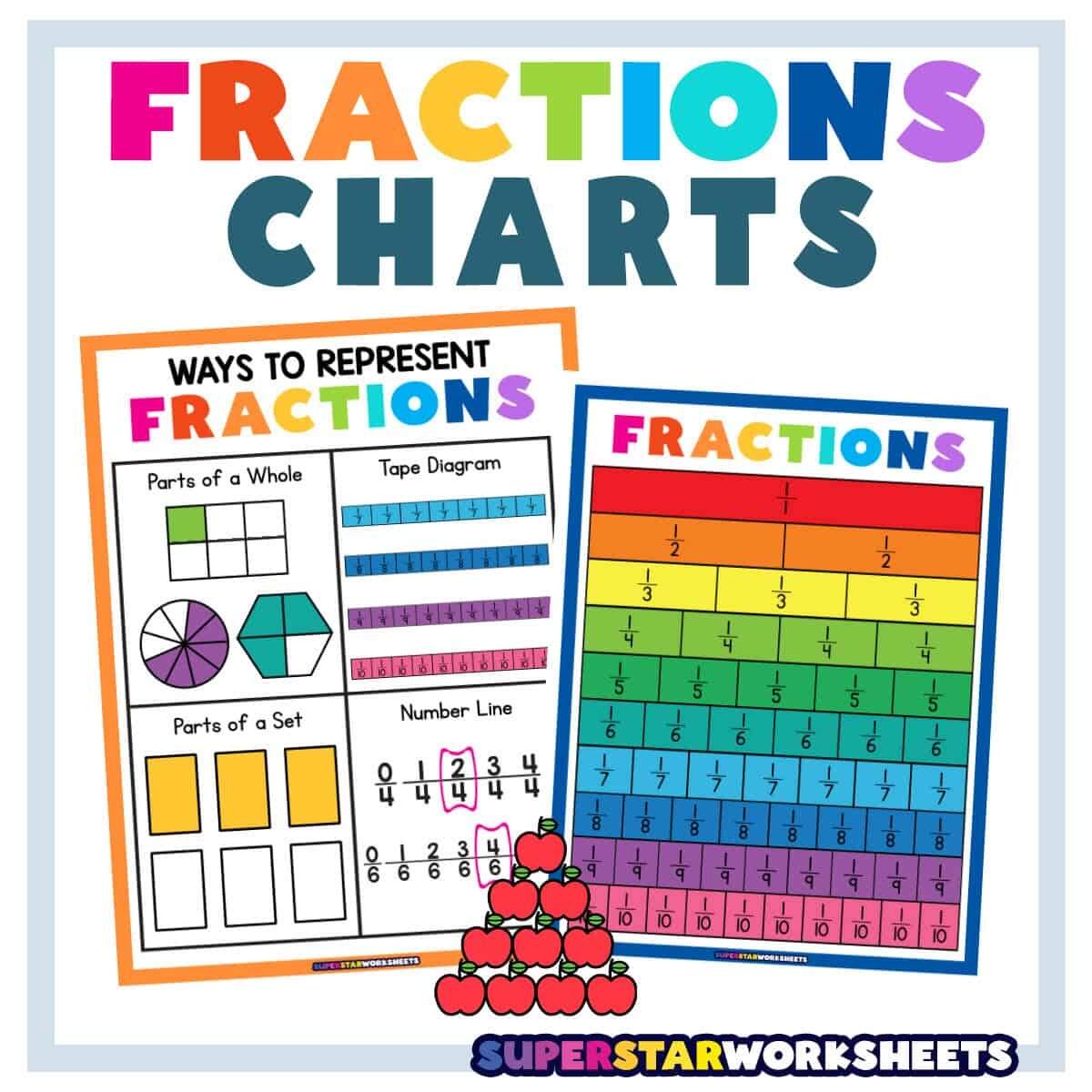 Fractions Chart Superstar Worksheets Fractions Chart Superstar Worksheets