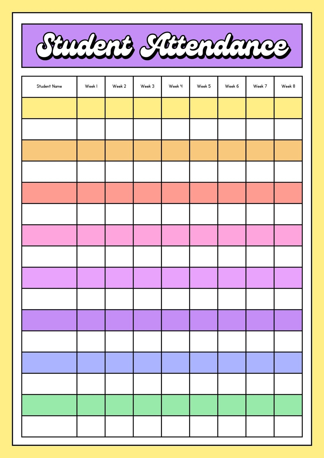 Free And Customizable Attendance Templates