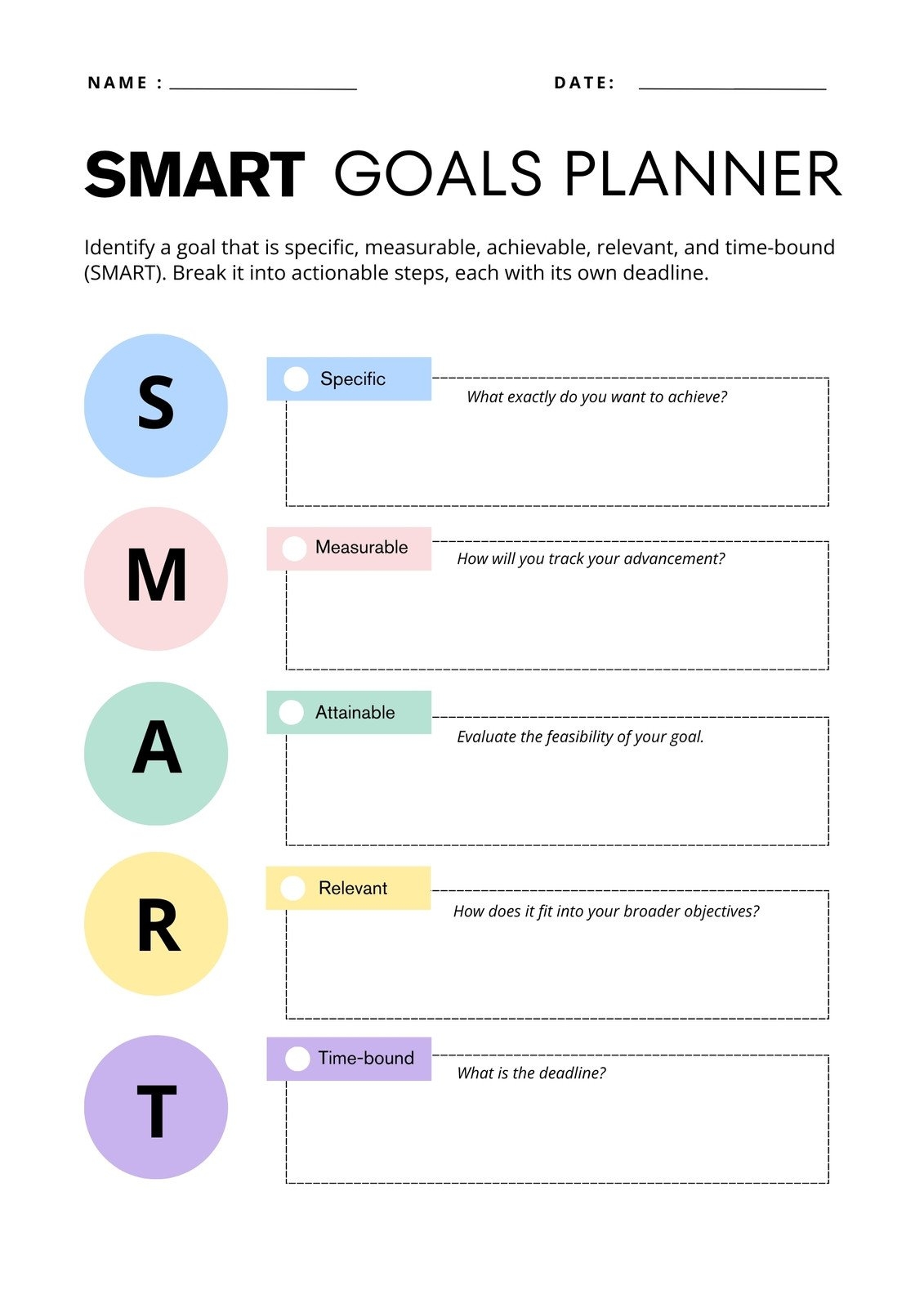 19 Printable Goal Chart Templates Free TemplateLab