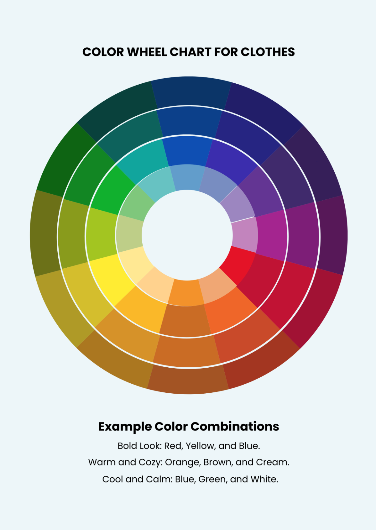 Free Color Wheel Chart For Clothes Template To Edit Online