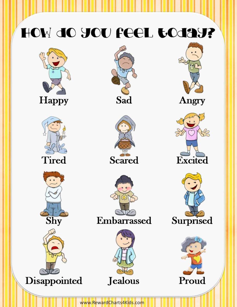 FREE Feeling Chart For Kindergarteners With Photos FREE Feeling Chart For Kindergarteners With Photos