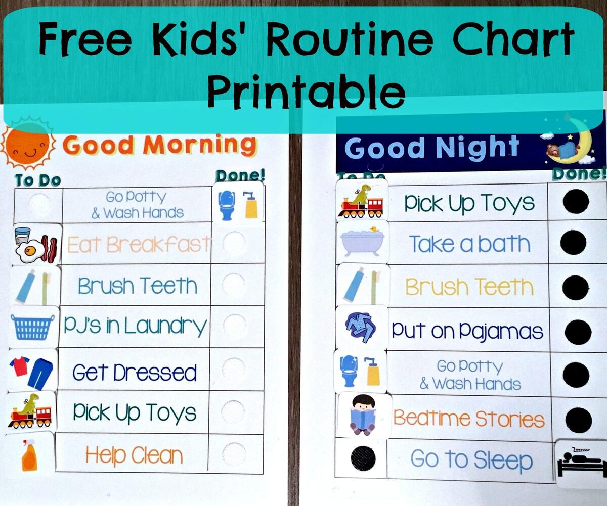 Free Routine Activity Charts Customizable For Your Family