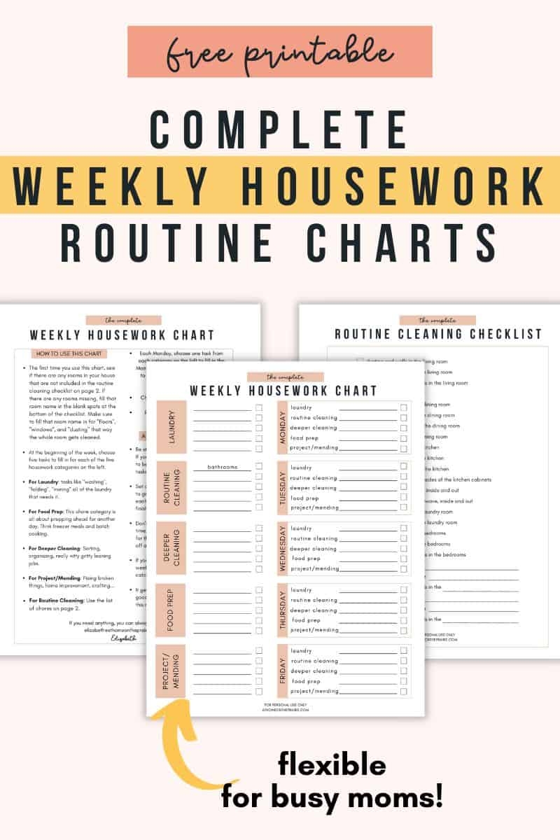 Free Printable Chore Chart For Adults And Cleaning Checklist Free Printable Chore Chart For Adults And Cleaning Checklist