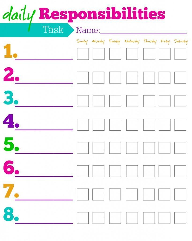 FREE Printable Chore Charts For Kids Ideas By Age Reward Chart For Kids Free Printable Template Mosh