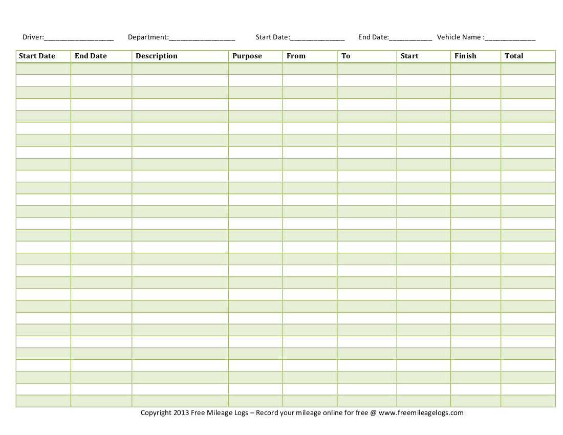 Free Printable Mileage Logs Mileage Log Printable Mileage Tracker Work Trip Mile Log Business Trip Mile Monthly Mileage For Car For Work Mile Report Mile Chart For Car Etsy