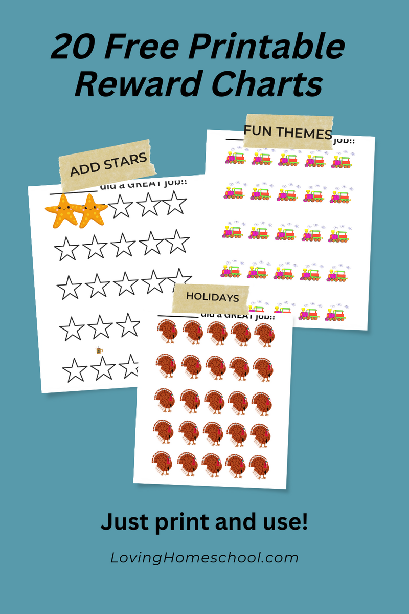Printable Kids Reward Chart Homeschool Study Planner PDF Download A4 US Letter Sizes Etsy