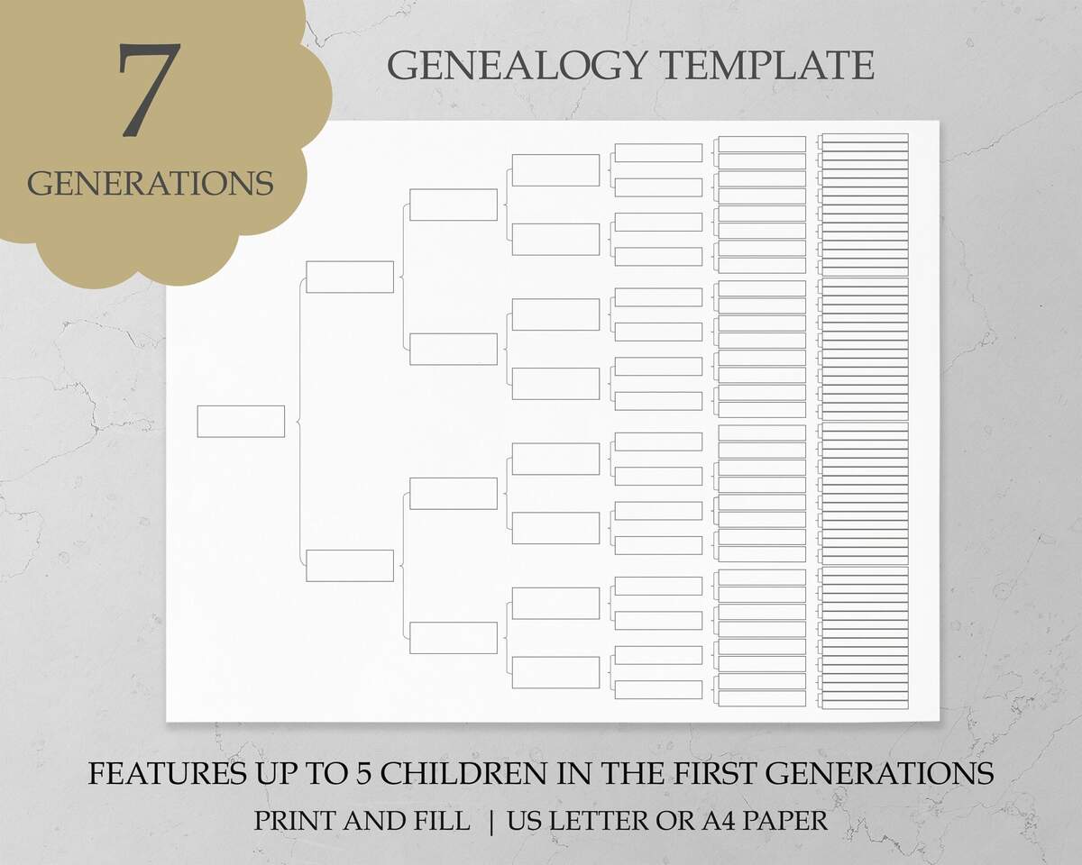 Genealogy Worksheet Printable Family Tree Template Pedigree Chart 7 Generations Family Tree Chart Genealogy Organizer Template Download Etsy Genealogy Worksheet Printable Family Tree Template Pedigree Chart 7 Generations Family Tree Chart Genealogy Organizer Template Download Etsy