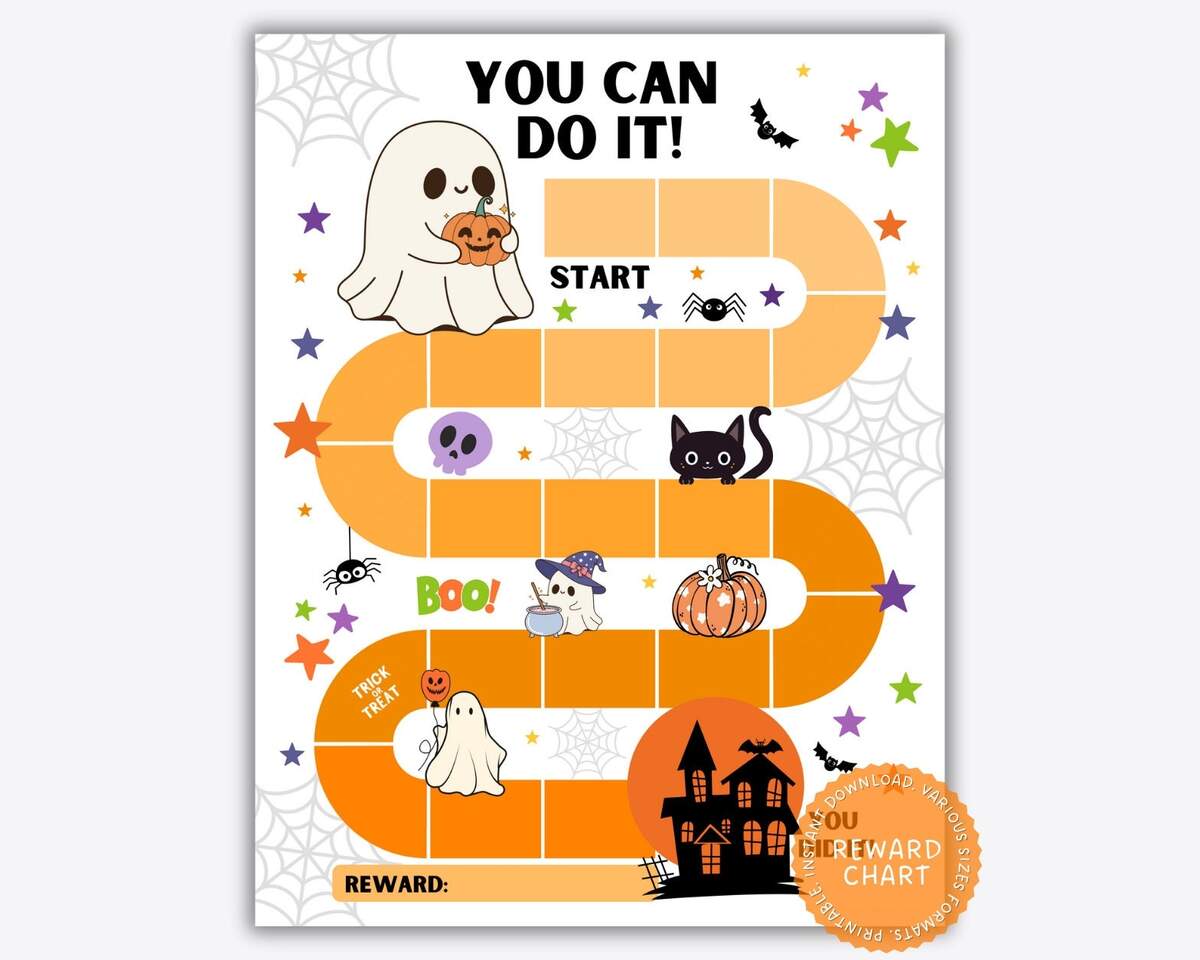 Halloween Reward Chart Kids Behavior Potty Training Printable PDF Etsy Printable Halloween Reward Chart Kids Chore Tracker Digital Download Etsy