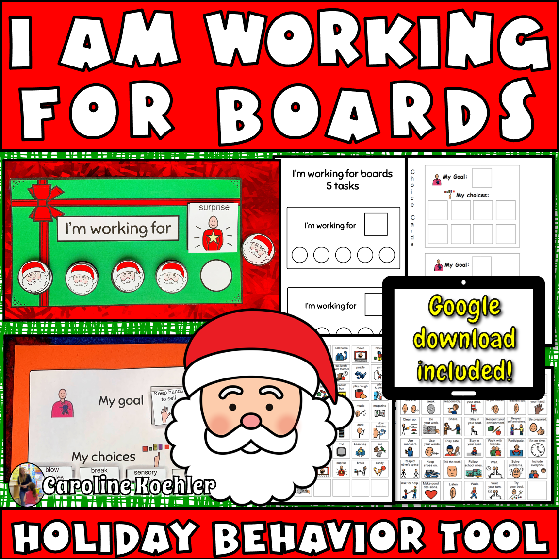 I M Working For Boards CHRISTMAS Behavior Digital And Printable Token Boards Autism SPED Caroline Koehler At Celavora Education