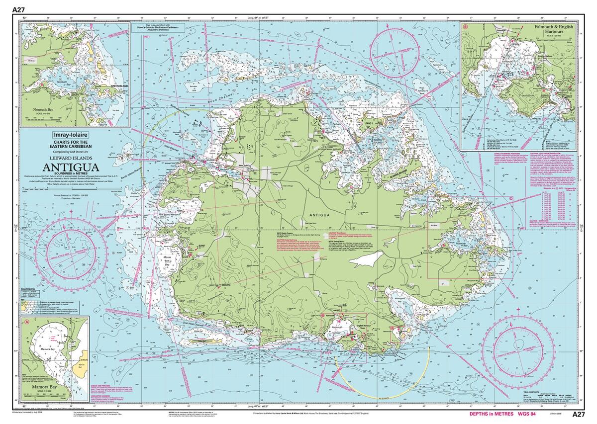Imray Nautical Chart Imray A27 Antigua
