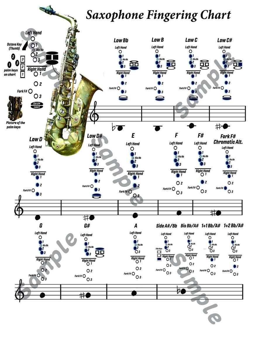 Legere Alto Sax Saxophone Fingering Chart Poster Beginner S Guide Alto Tenor Sax Sax A Boom