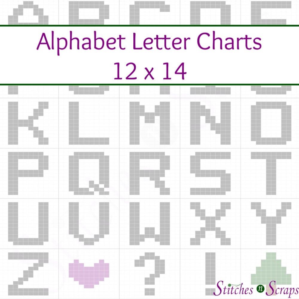 Letter Charts Entire Alphabet 12 X 14 Stitches N Scraps