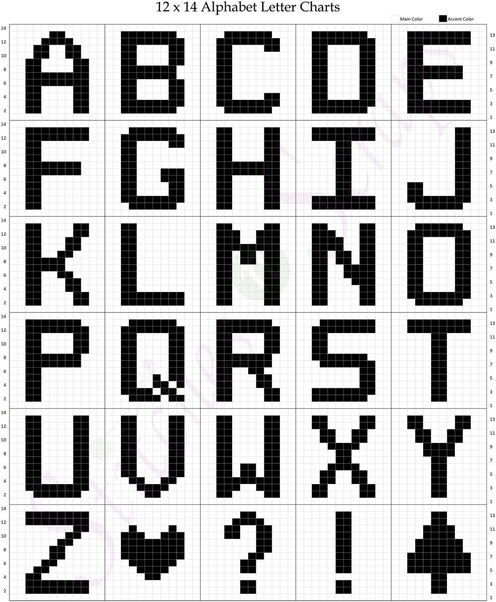 Letter Charts Entire Alphabet 12 X 14 Stitches N Scraps