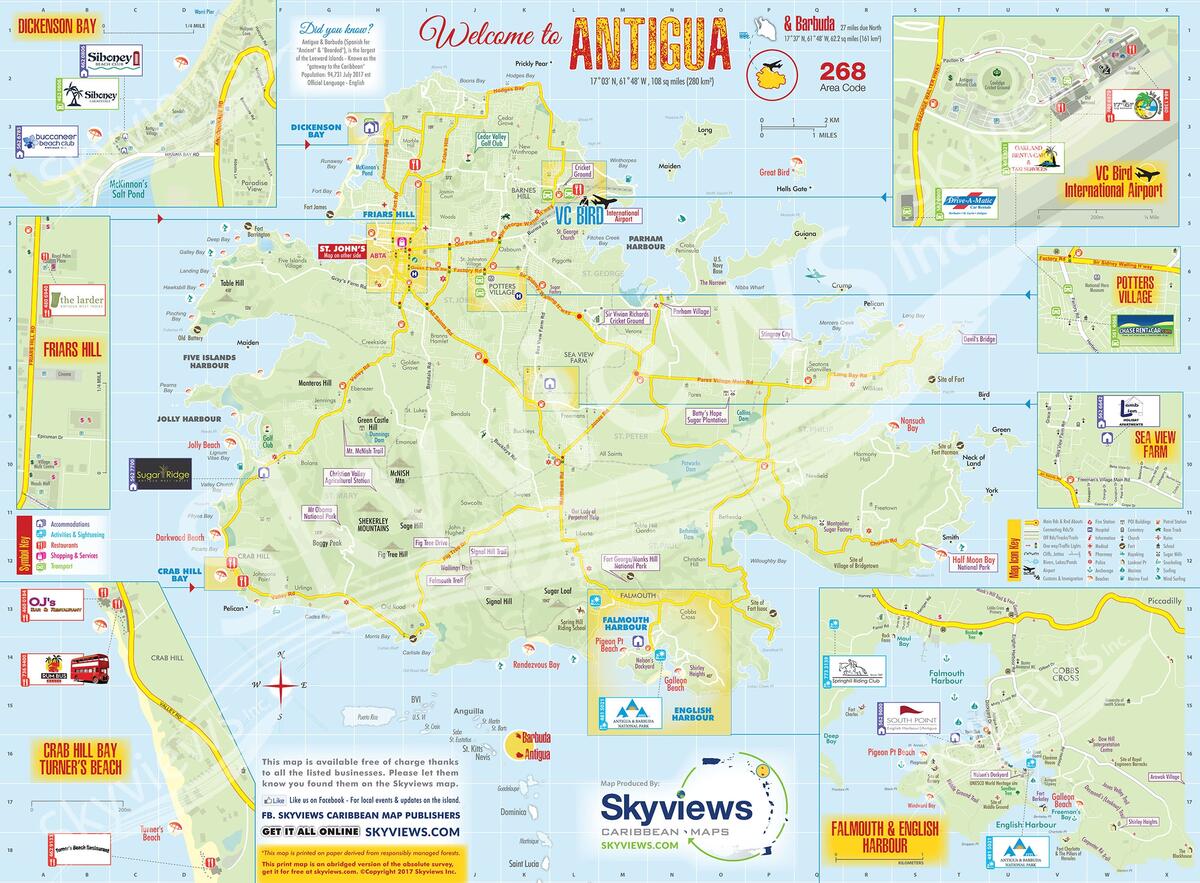 Map Of Antigua Barbuda Caribbean Islands Maps And Guides