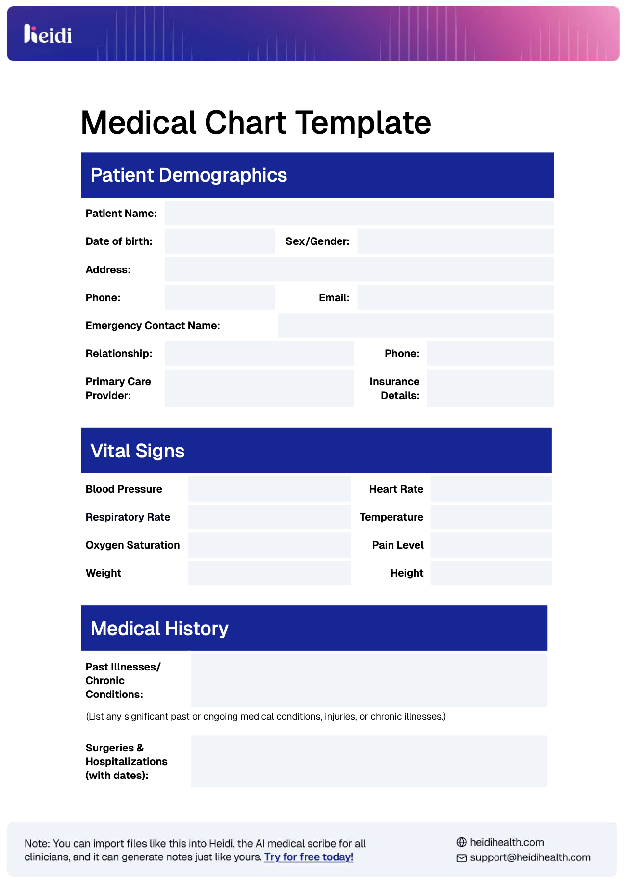 Medical Chart Template With Examples Heidi Health Heidi AI Medical Chart Template With Examples Heidi Health Heidi AI
