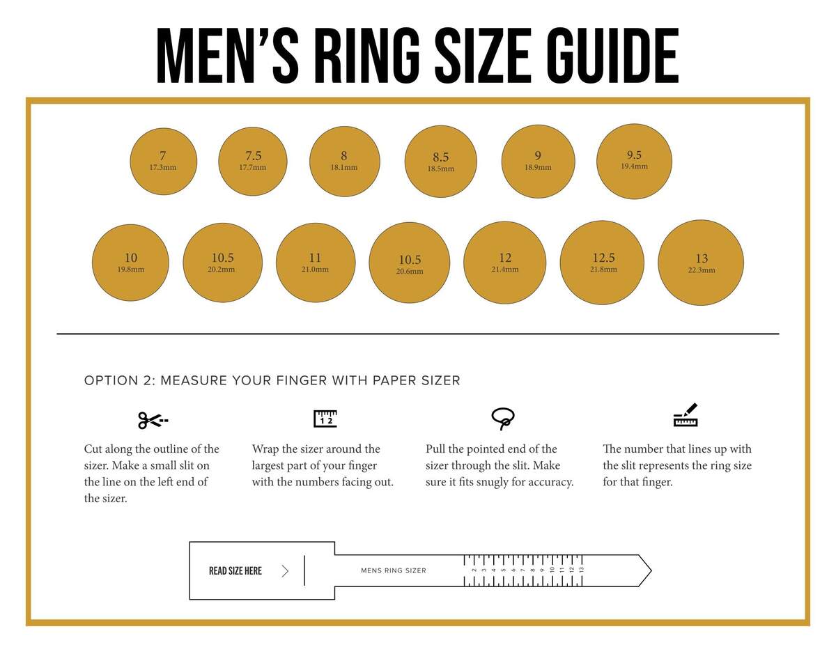 Men S Ring Size Chart 20 Free PDF Printables Printablee