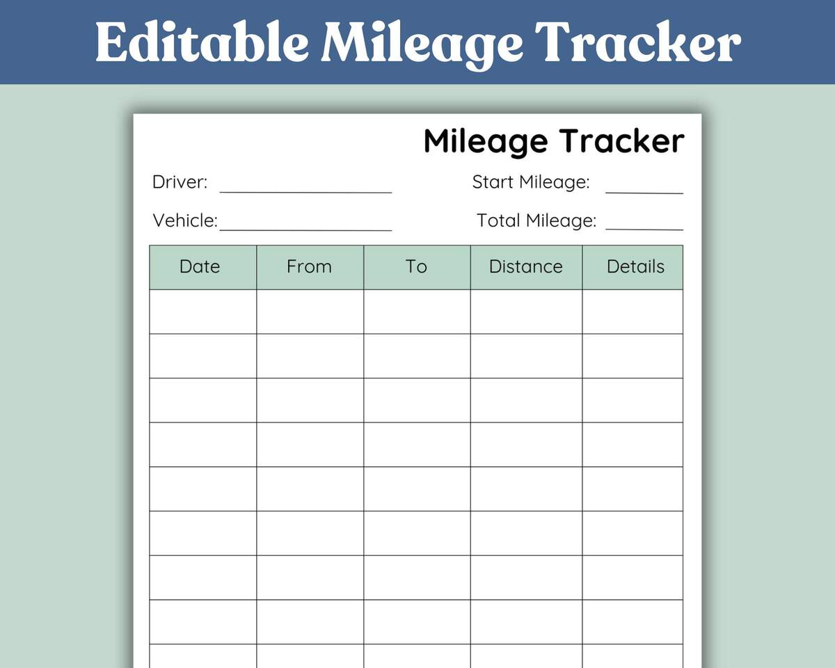 Mileage Log Printable Mileage Tracker Work Trip Mile Log Business Trip Mile Monthly Mileage For Car For Work Mile Report Mile Chart For Car Etsy