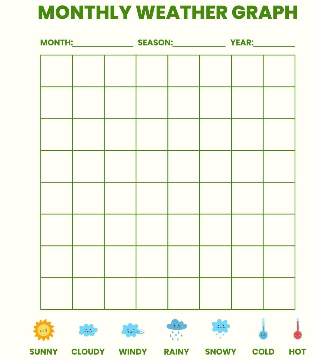 Monthly Weather Chart Kindergarten 10 Free PDF Printables Printablee