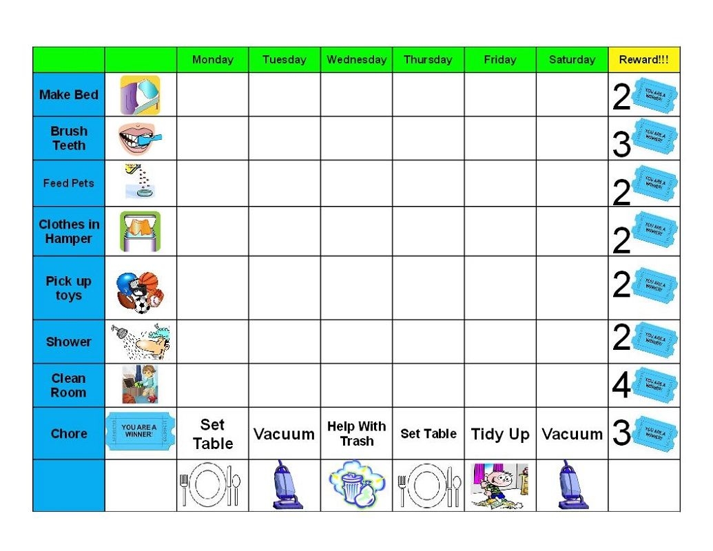 Mrsjones08 I Will Make You A Custom Chore And Behavior Chart For Your Child Children To Your Liking For 5 On Fiverr